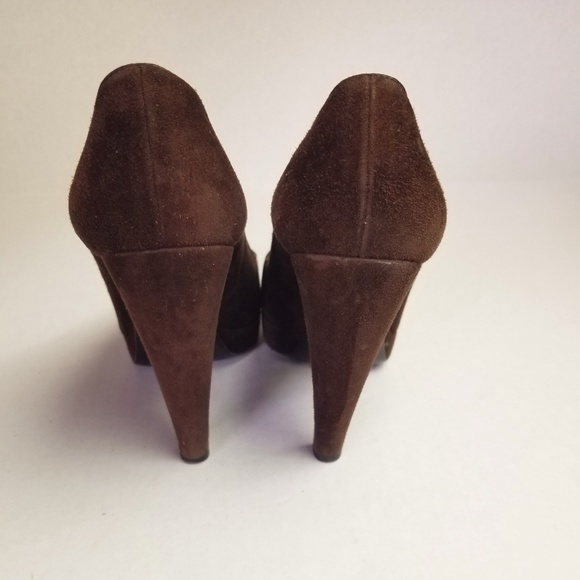 Vintage Prada Brown Suede Open Toe Shoes H… - Picture 3 of 8